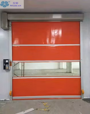 Automatisches Schnellrolltor aus weichem PVC-Gewebe, elektrisch, hohe Geschwindigkeit, schnelle Aktion, industrielle Fernbedienung, schnelle Rolltore zum Überkopfrollen