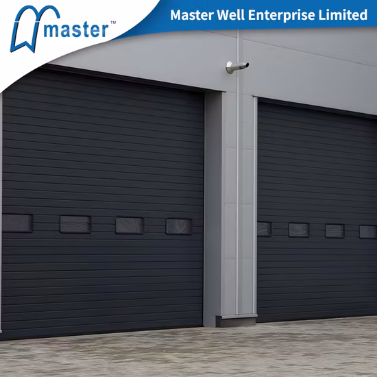 Elektrische, kommerzielle, automatische, thermisch isolierte Stahl-Hochhub-Roll-Up-Sektional-Hochgeschwindigkeits-Industrie-Schiebetore für das Lager